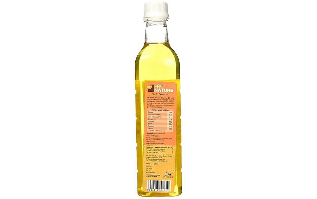 Pro Nature Organic Groundnut Oil    Bottle  500 millilitre